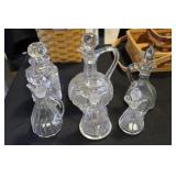 Lot -5 cruets and decanter
