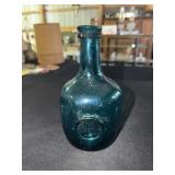 Greenhow 1770 blue reproduction art glass bottle