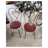 2 Heart-back ice cream parlor chairs