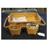 Lot - Longaberger double handled basket 2002,