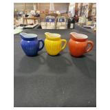 3 Hazel Atlas ribbed creamers