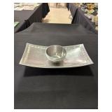 Towle serving tray and dish with mother of