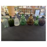 Flask lot - Albany Glass Works amber bottle with