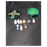 Holiday box containing glass ornaments and more