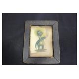 Black Americana framed picture of a boy with a