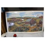 Lavern Kammerude "The Farm Auction" signed and