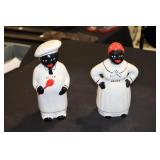 Black Americana salty & peppy 8" tall shakers