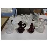 Lot - 9 glass cruets