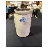 Cobalt blue/gray stoneware pottery crock with ears