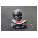 Black Americana cast iron boy eating a watermelon