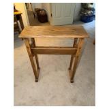 Oak side table with shelf   24.25 X 9 X