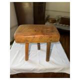 Wooden farmhouse tripod stool