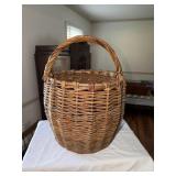 Woven rattan gathering basket
