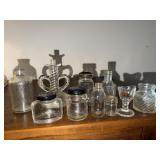 Lot of clear glass bottles - Parker and Skrip ink,
