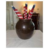 Brown glazed stoneware crock similar to