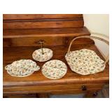 Moriyama Mori-Machi hand painted Japan pie plate
