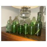 Small green bottle lot - Cathedral Brand bottle