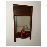 Wash board style wall mirror with bin for fruit