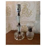 Miniature hobnail style oil lamp and a