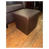 Faux leather storage ottoman cube
