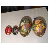 2 German paper mache Easter egg candy