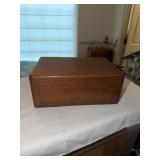 Wooden keepsake box with finger joint construction
