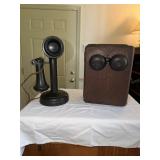 Kellogg antique candlestick phone and wooden