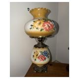 Gone With the Wind floral decorated parlor lamp