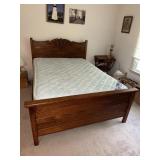 Antique oak double bed with Air Sprung mattress