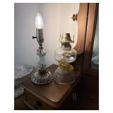 3 Glass lamps that have been electrified
