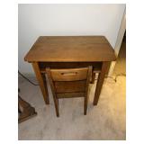 Childs school desk with chair