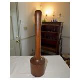 Wooden pestle or masher with grooved