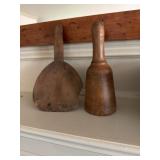 Wooden pestle or masher and a wooden