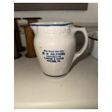 Stoneware advertising pitcher M.D. Salyards