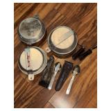 3 aluminum camping mess kits (one marked