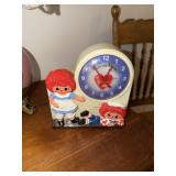Raggedy Ann & Andy talking alarm clock