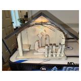 Lighted wooden Christmas nativity scene