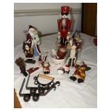 Christmas lot including Santas, glass Santa bells