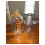 2 Koontz milk bottles one is 1/2 gallon