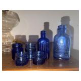 Small cobalt blue bottle lot - Milk of Magnesia
