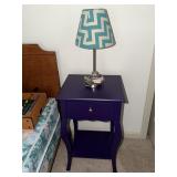 2 Purple night stands, 2 twin beds with mattress