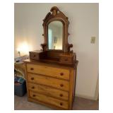 Antique poplar 4 drawer cottage dresser with