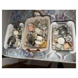 3 Baskets of creamers including Homer