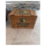 William & Mary College wooden storage box