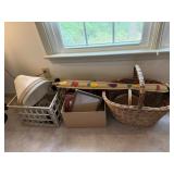 Basket and 2 box lots including picture