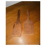 2 Old butter paddles "Scotch hands"