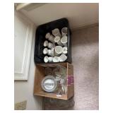 2 Box lots including clear glass bowls, plates,
