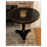 Black painted pedestal accent table with hand