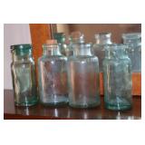 Lot - 2 Davis Baking Powder Aqua Blue bottles, 1