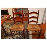 4 Ladder back rush bottom chairs
